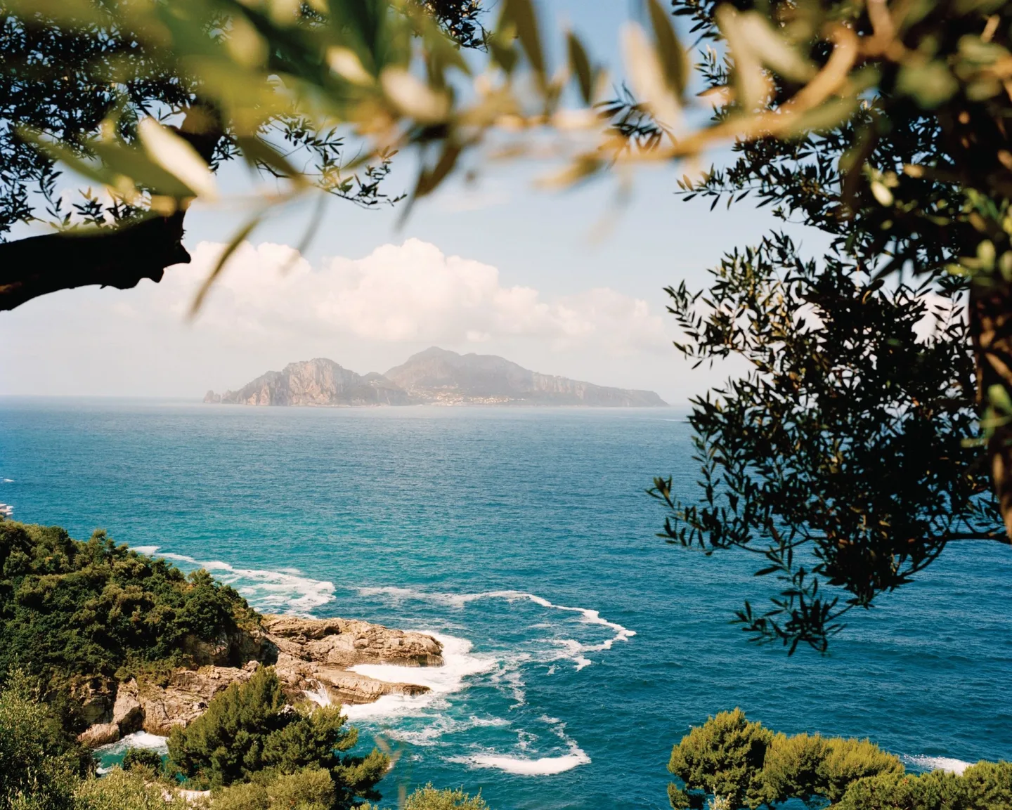 Capri seen across the sea from the Amalfi Coast