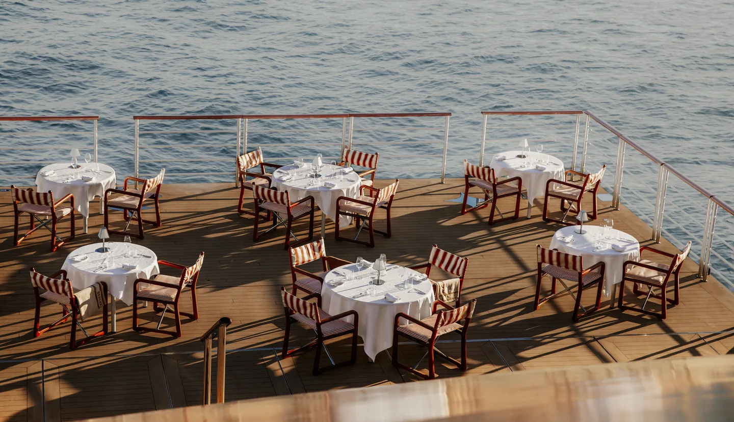The sea-level marina on Orient Express Corinthian