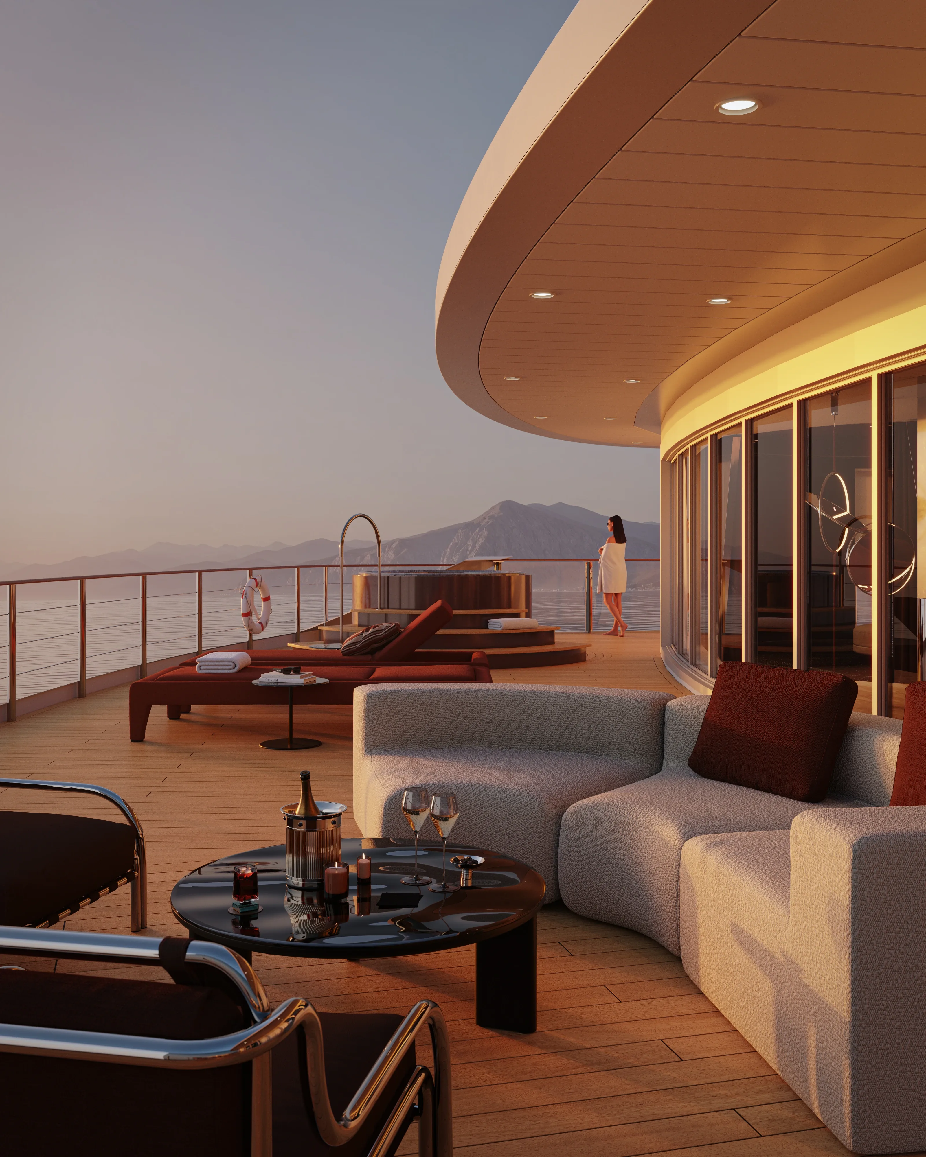 Terrace at sunset