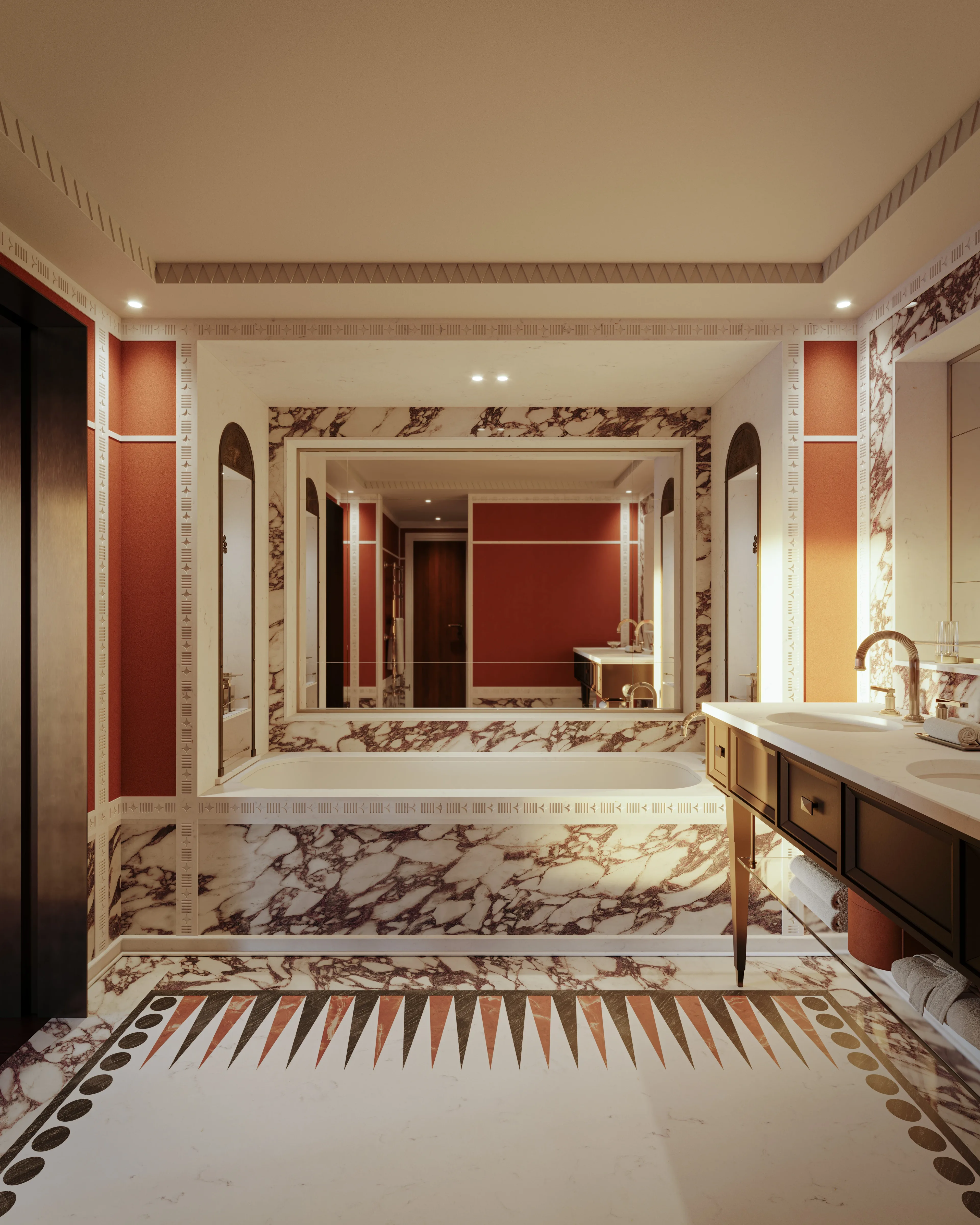 Luxury suite with marble bath
