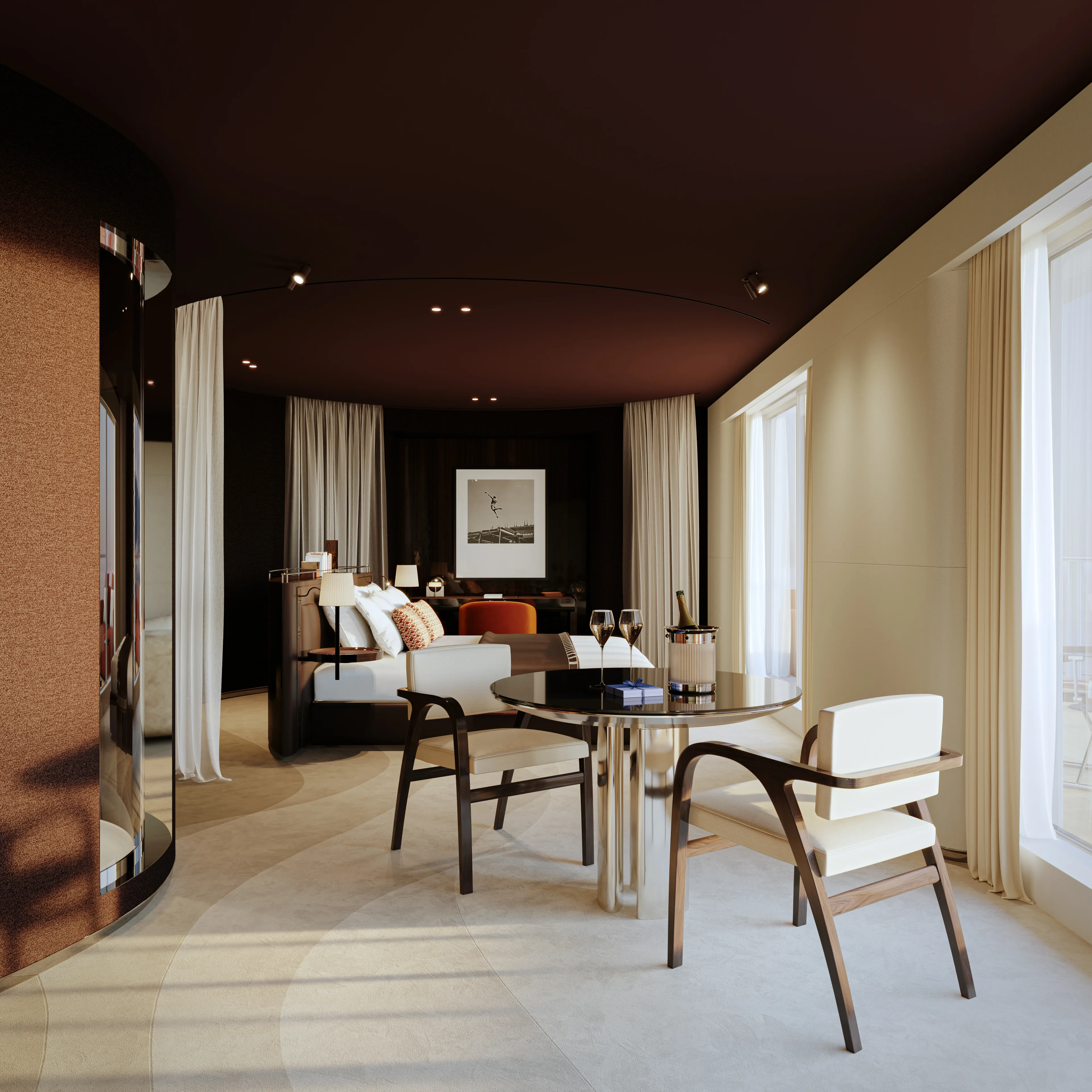 Luxury suite with living room and sea view