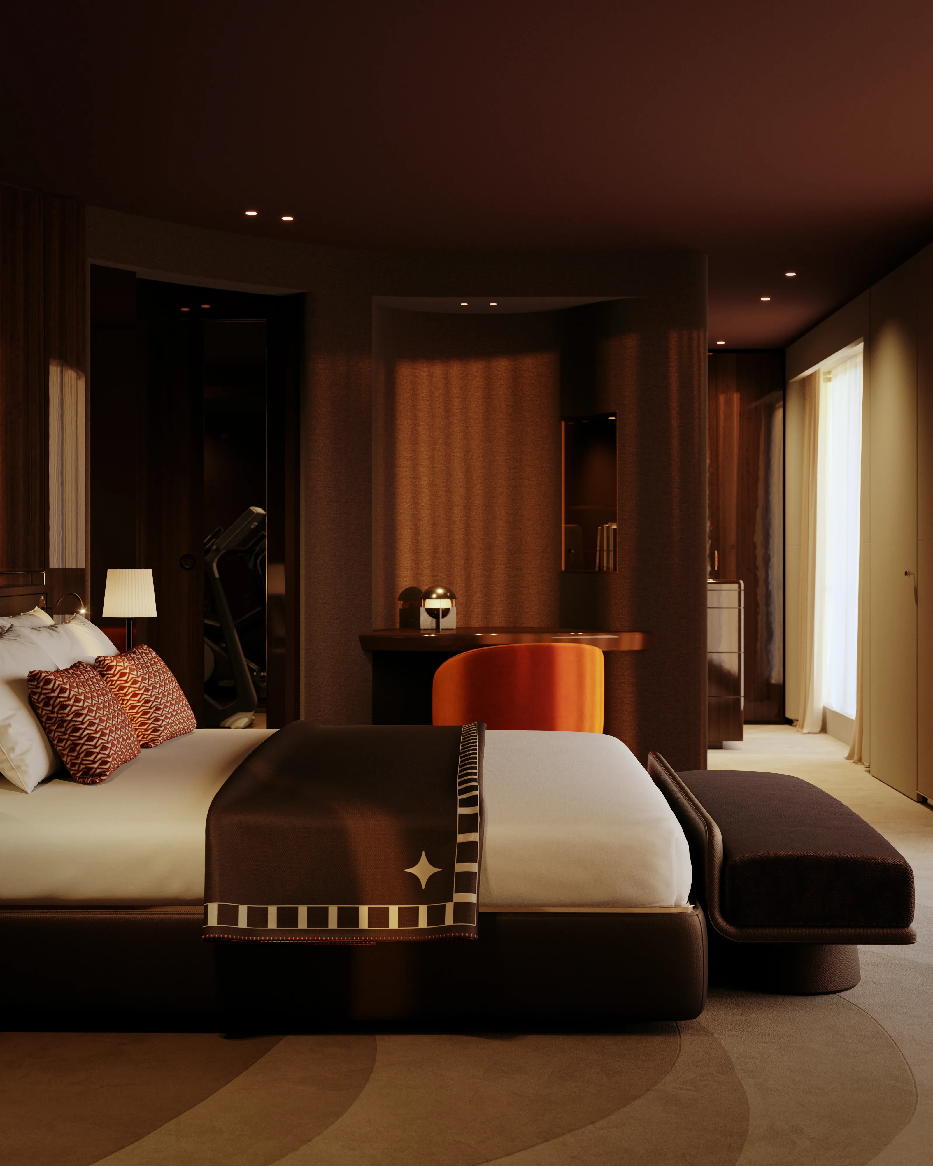 King size bed with sea view