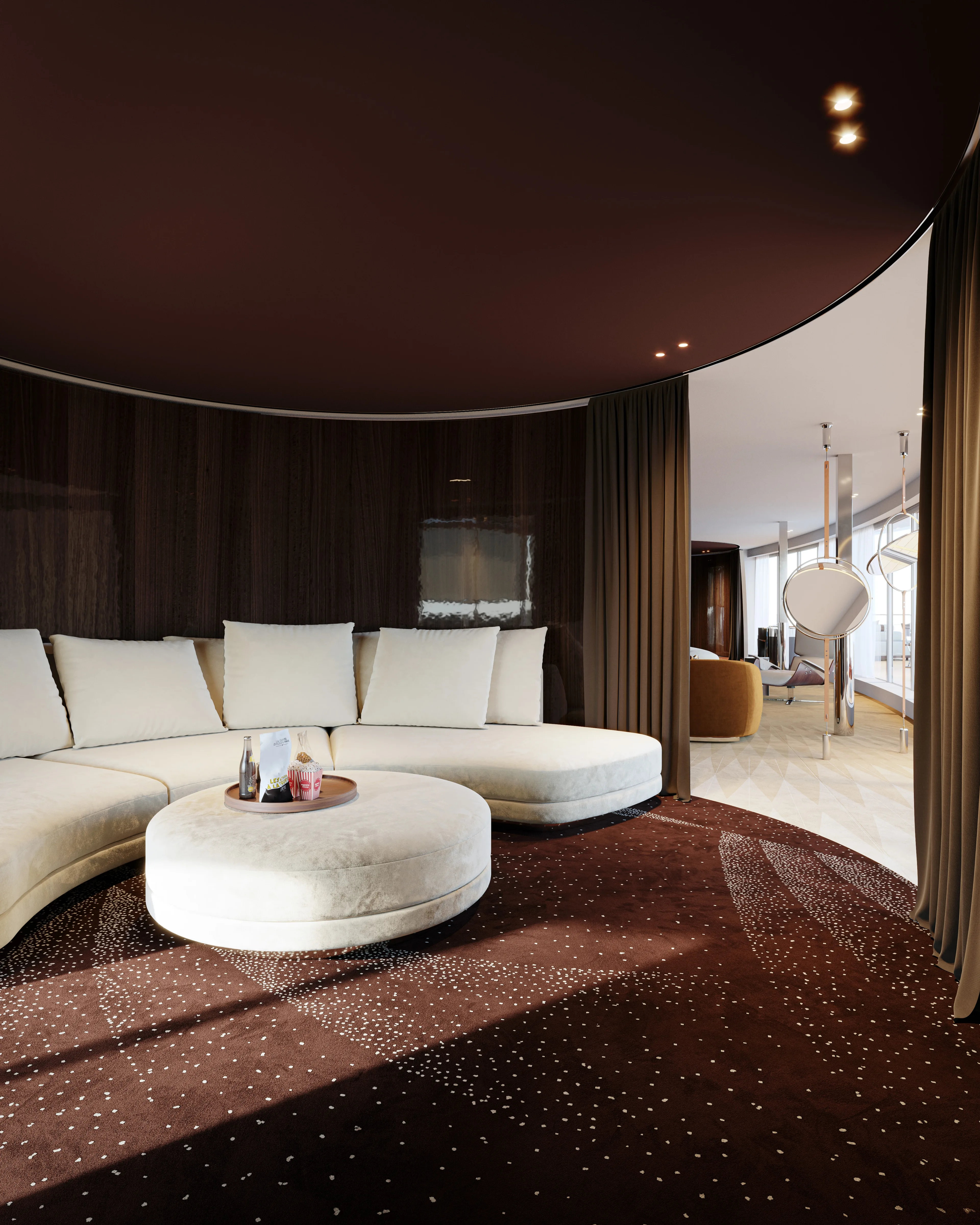 Penthouse suite with TV room