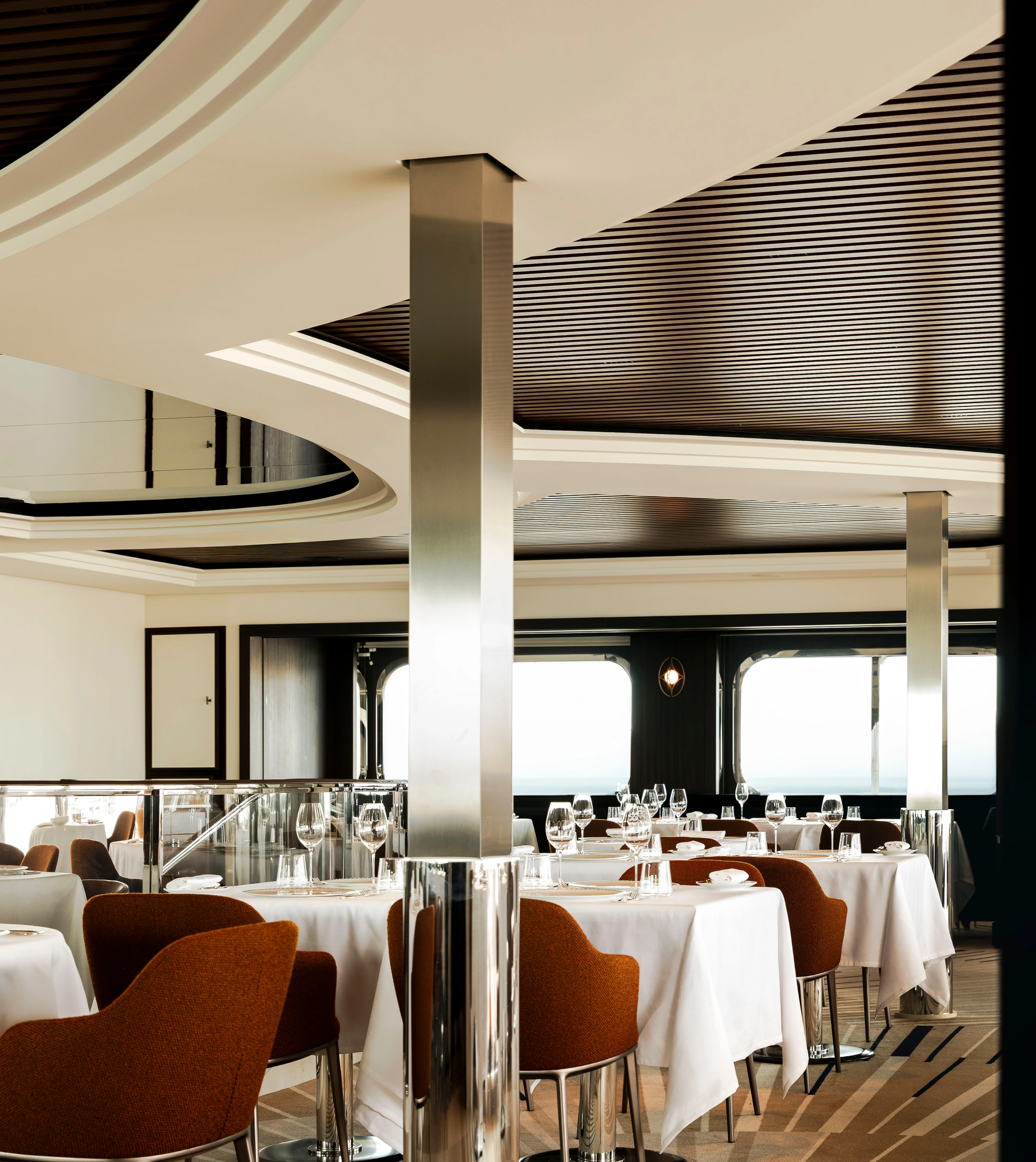 Exclusive restaurant aboard the yacht