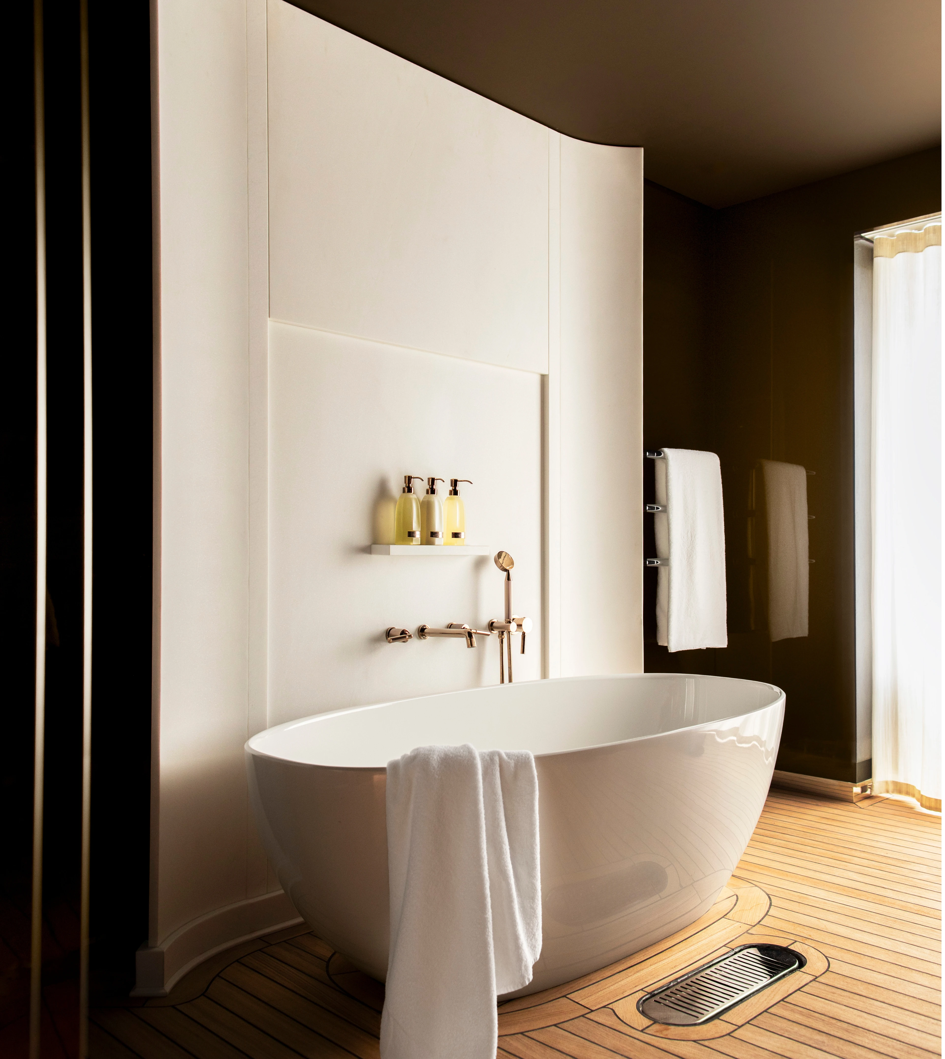Exclusive yacht suite with terrace and sea view