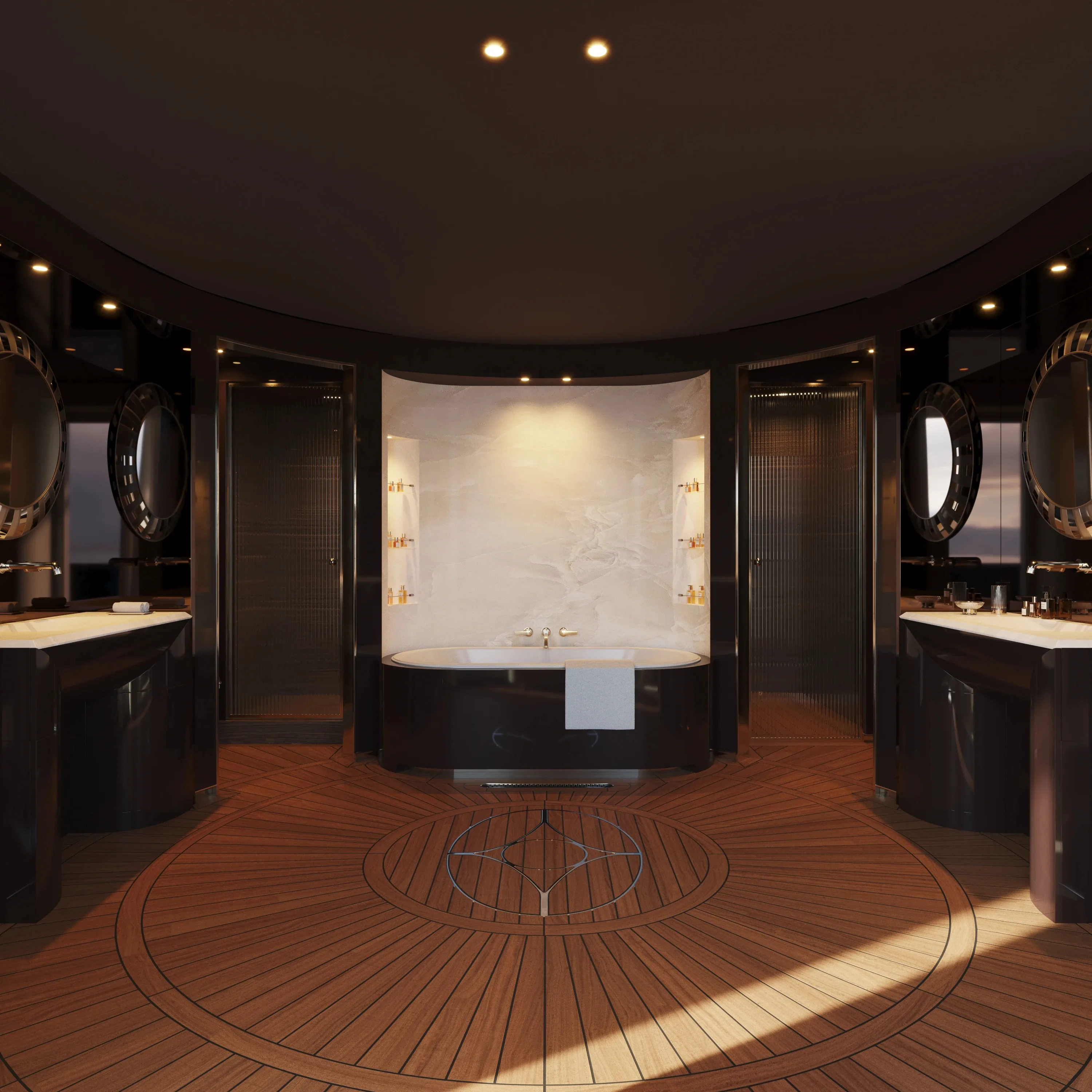 Luxury bathroom with bathtub