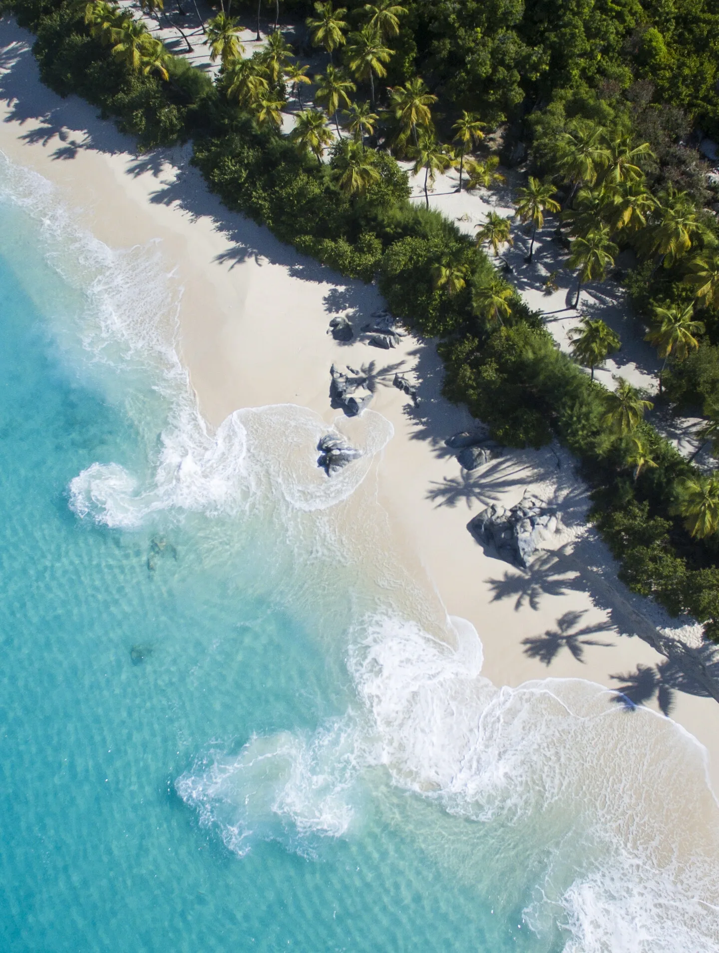 Caribbean beach aerial view