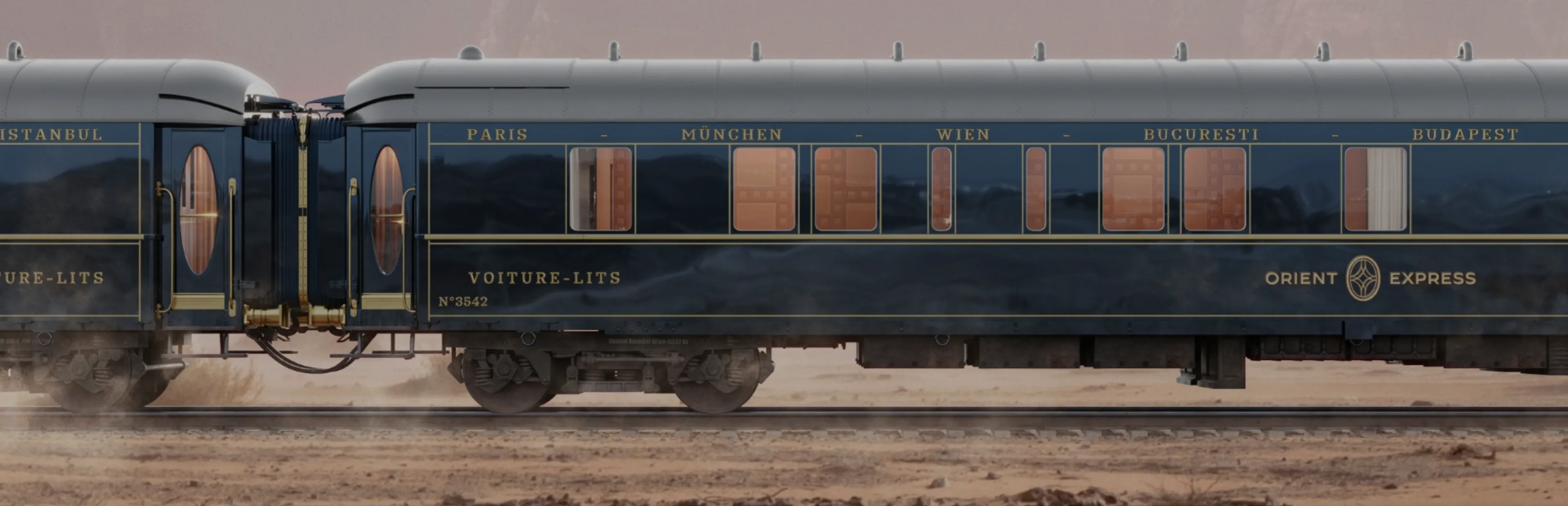 Orient Express Luxury Vintage Train at Station