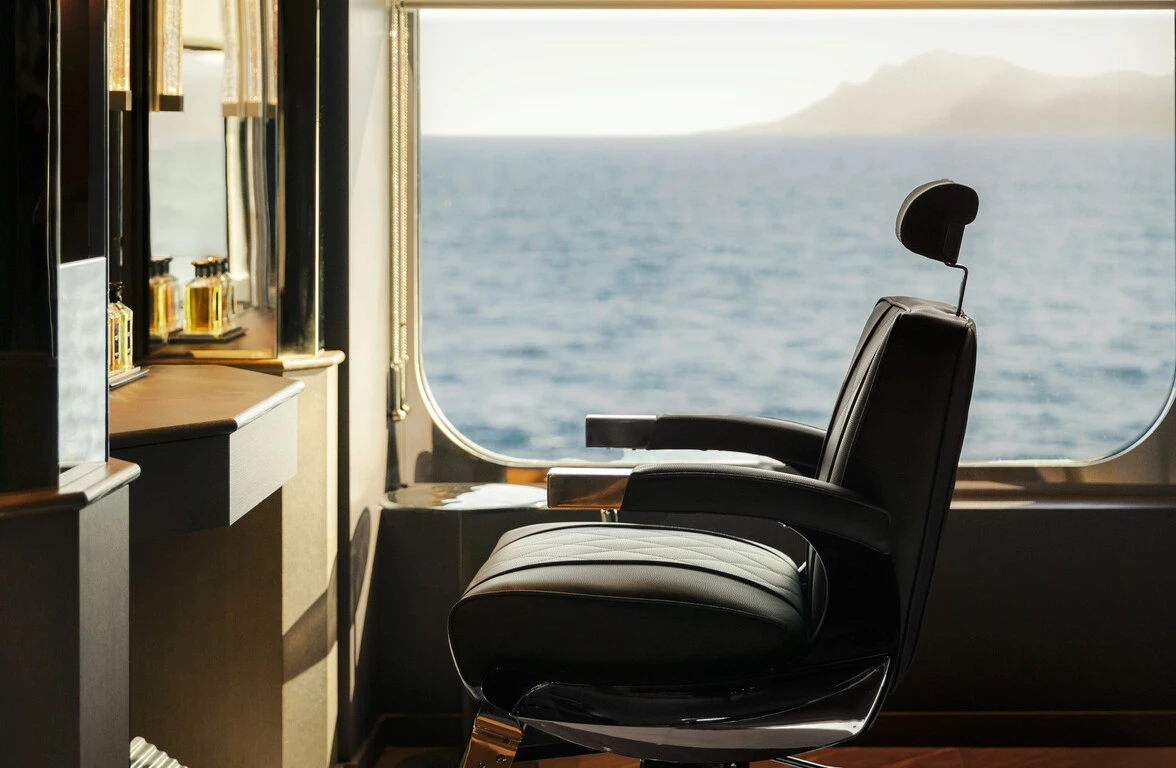 Barber salon aboard Orient Express Corinthian