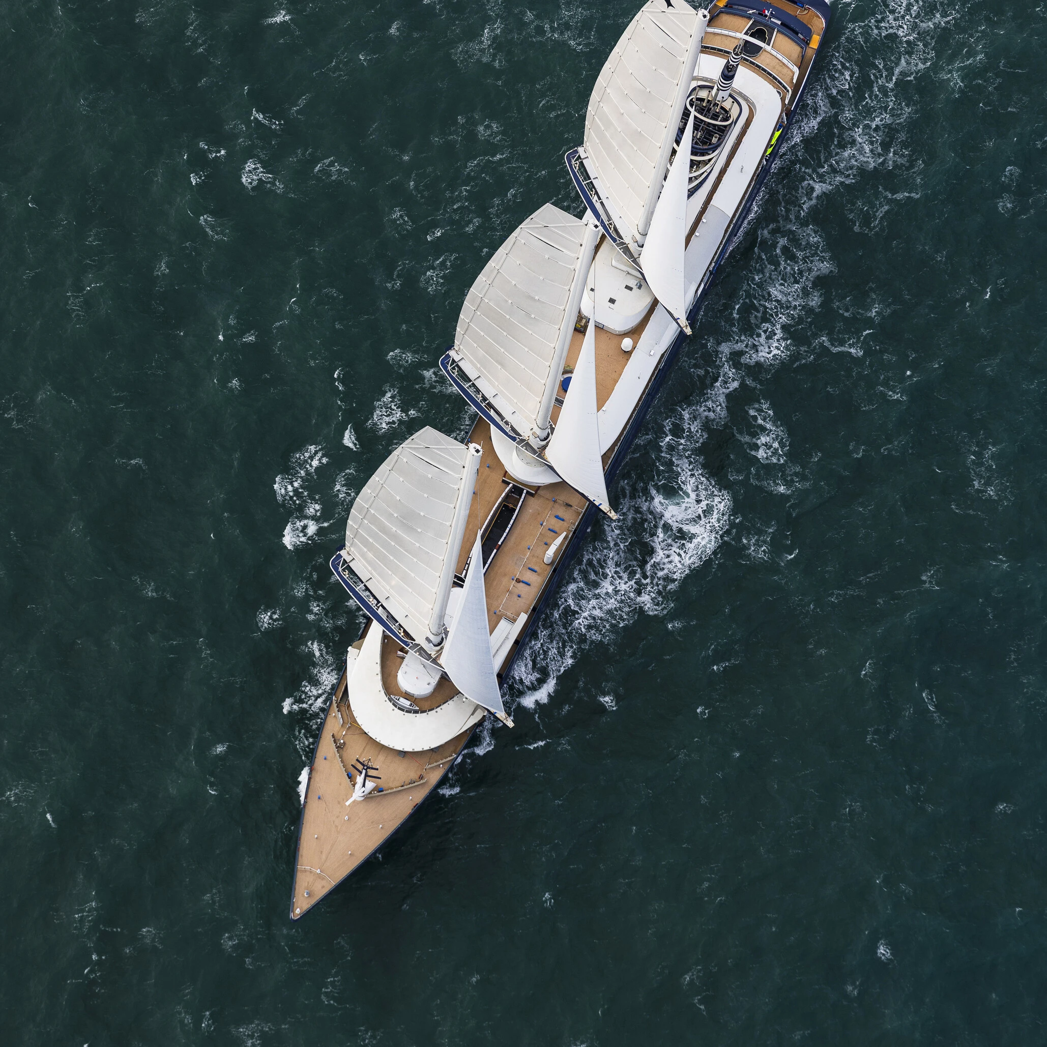 Corinthian Yacht sailing in the open sea