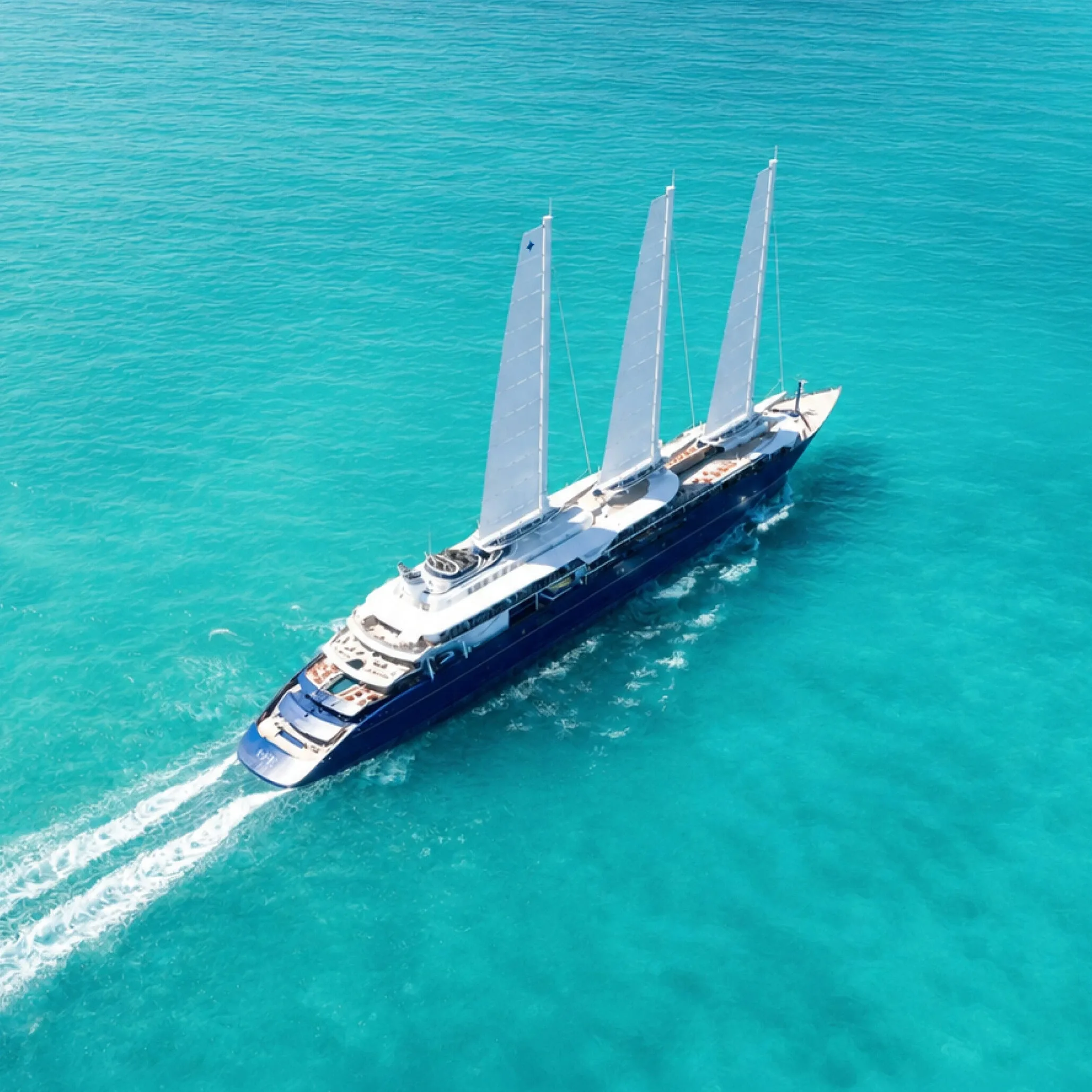 Yacht sailing in the Caribbean