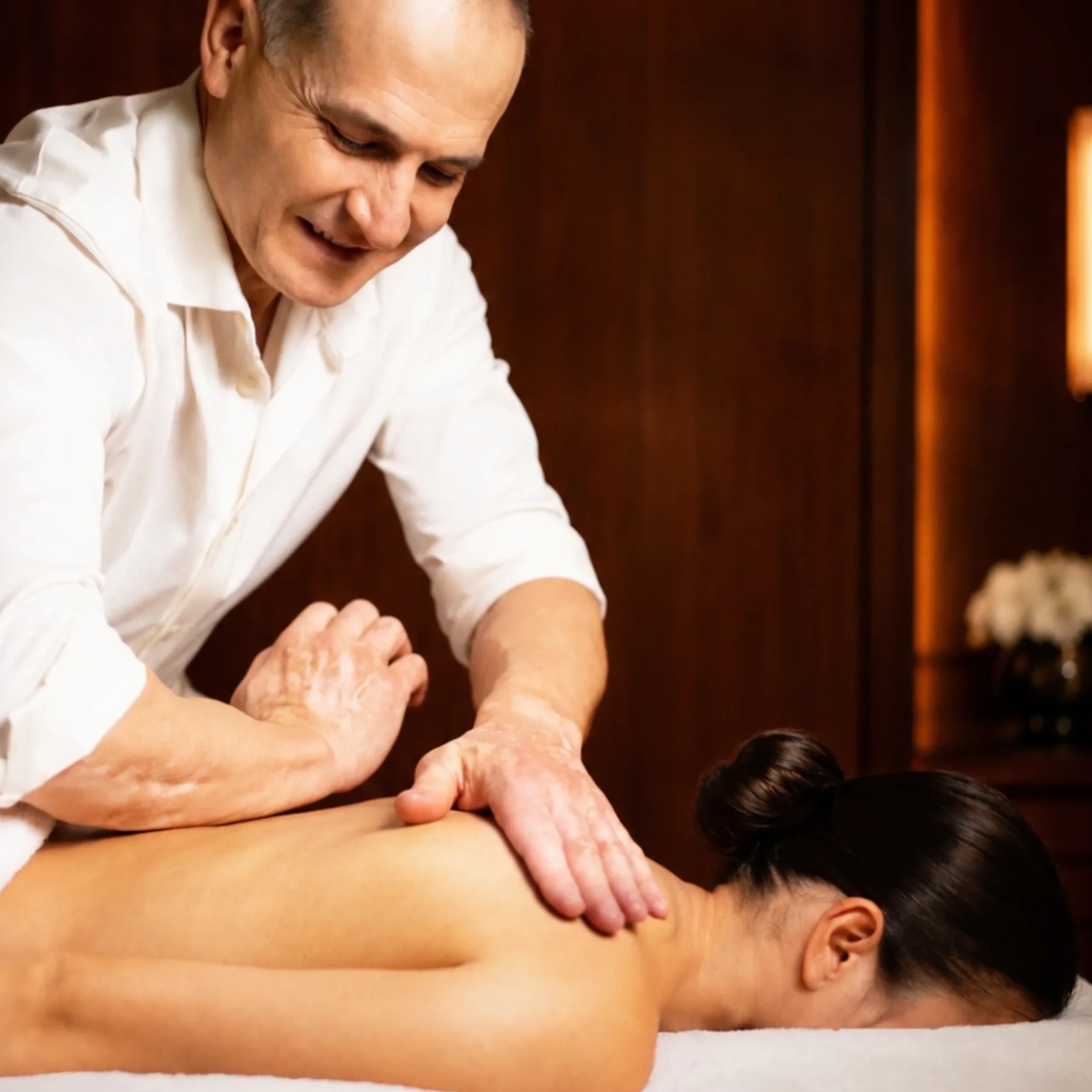 Therapist giving a massage