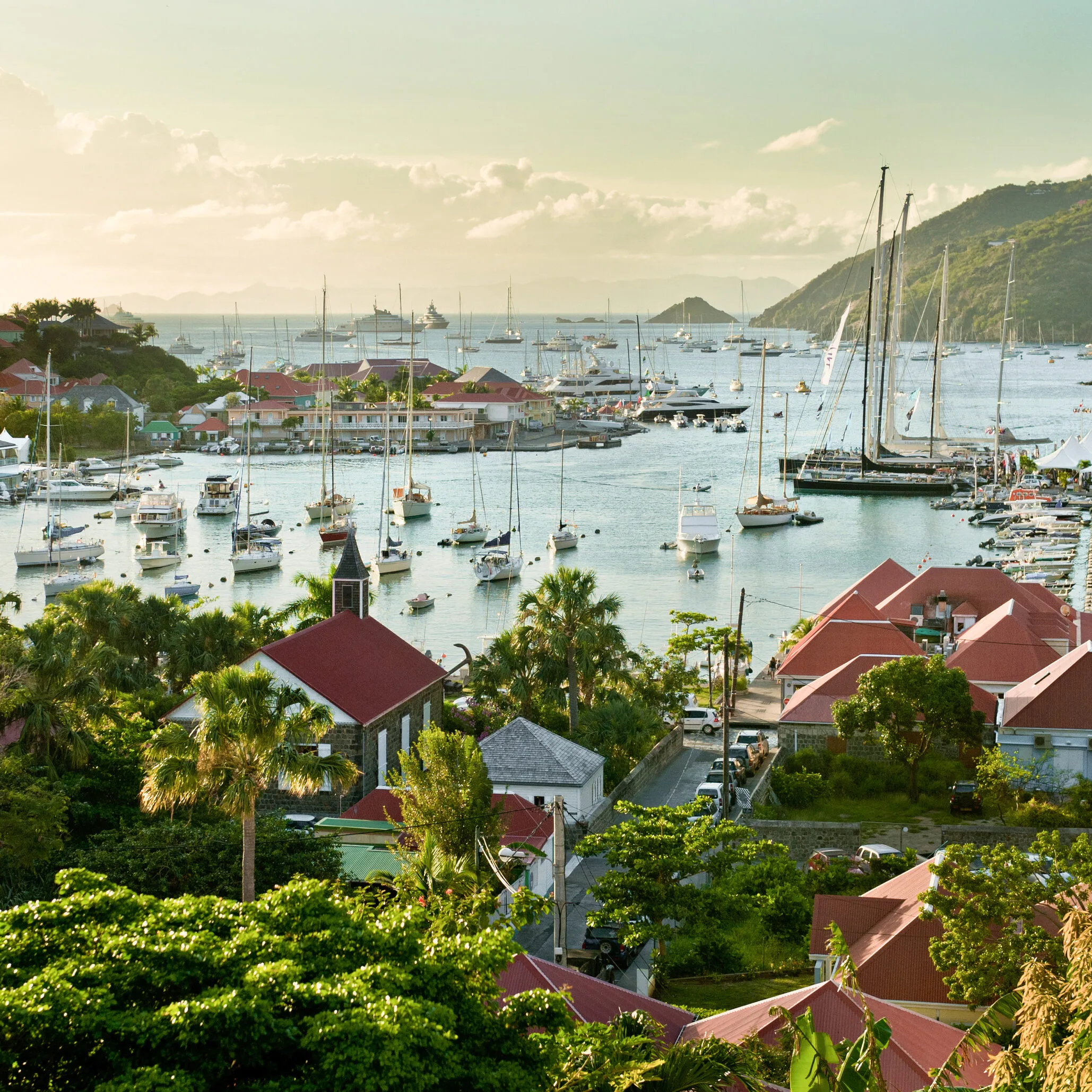 Aerial view on the St Barth port