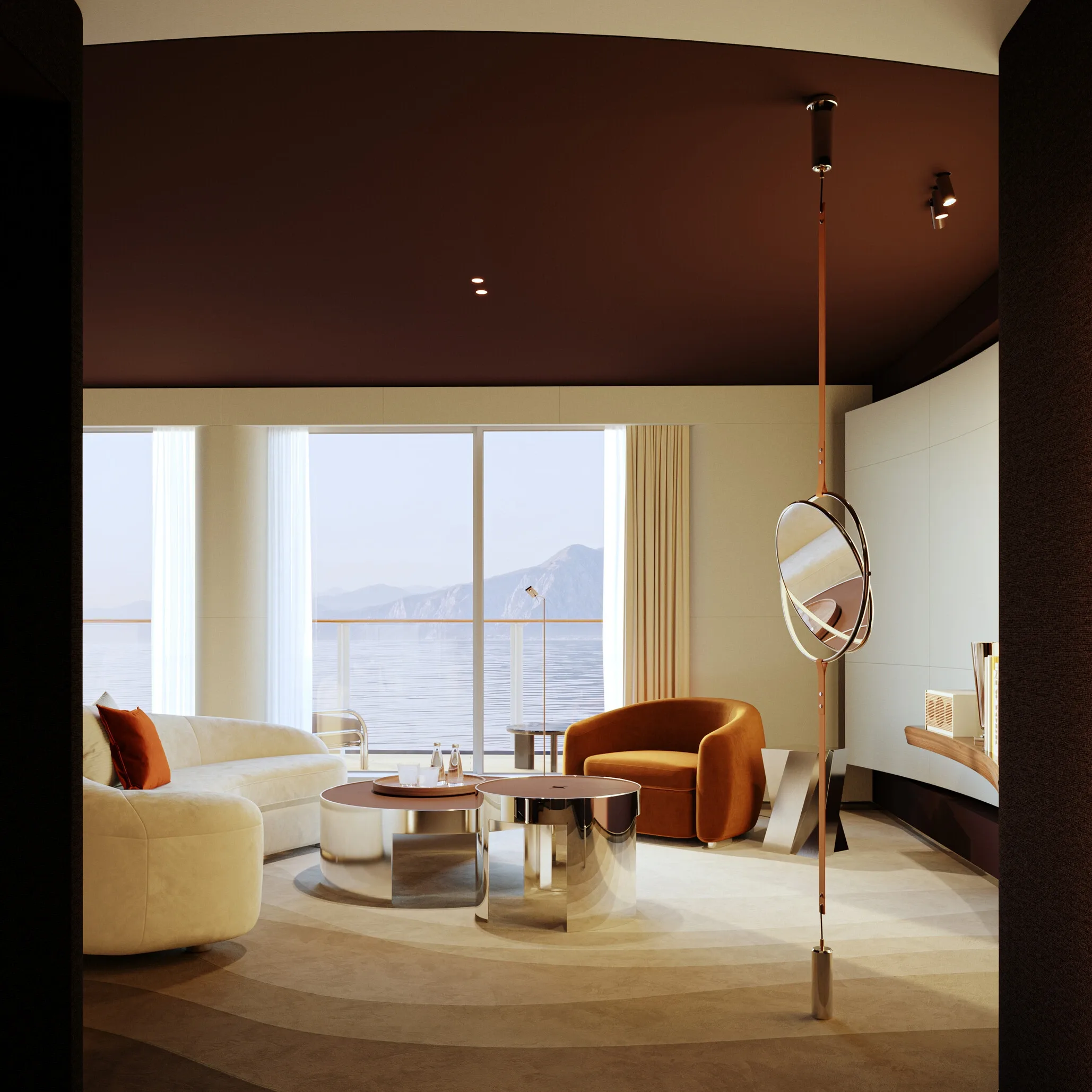 Luxury suite with living room and sea view