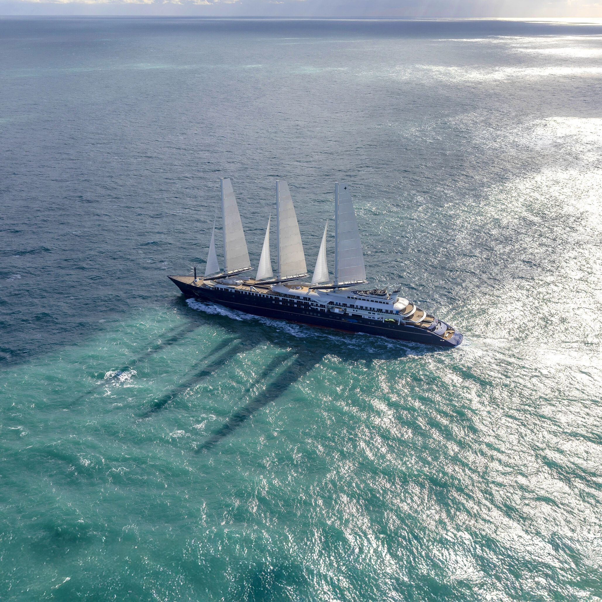 Corinthian Yacht sailing in the open sea