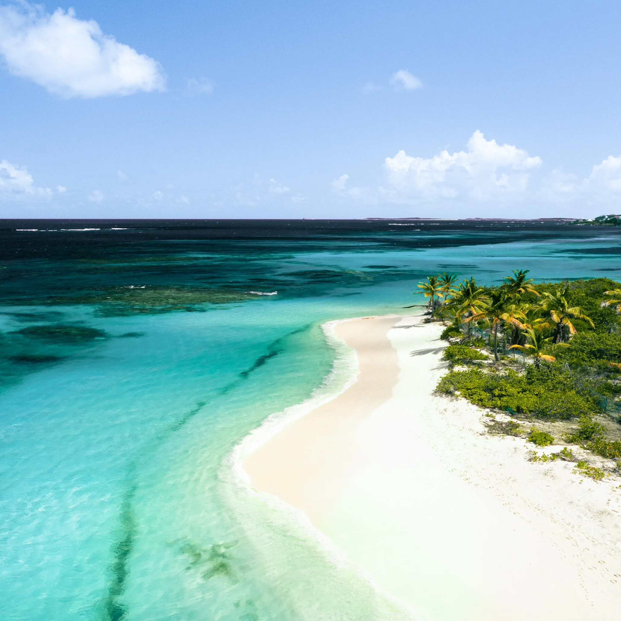 Caribbean beach aerial view