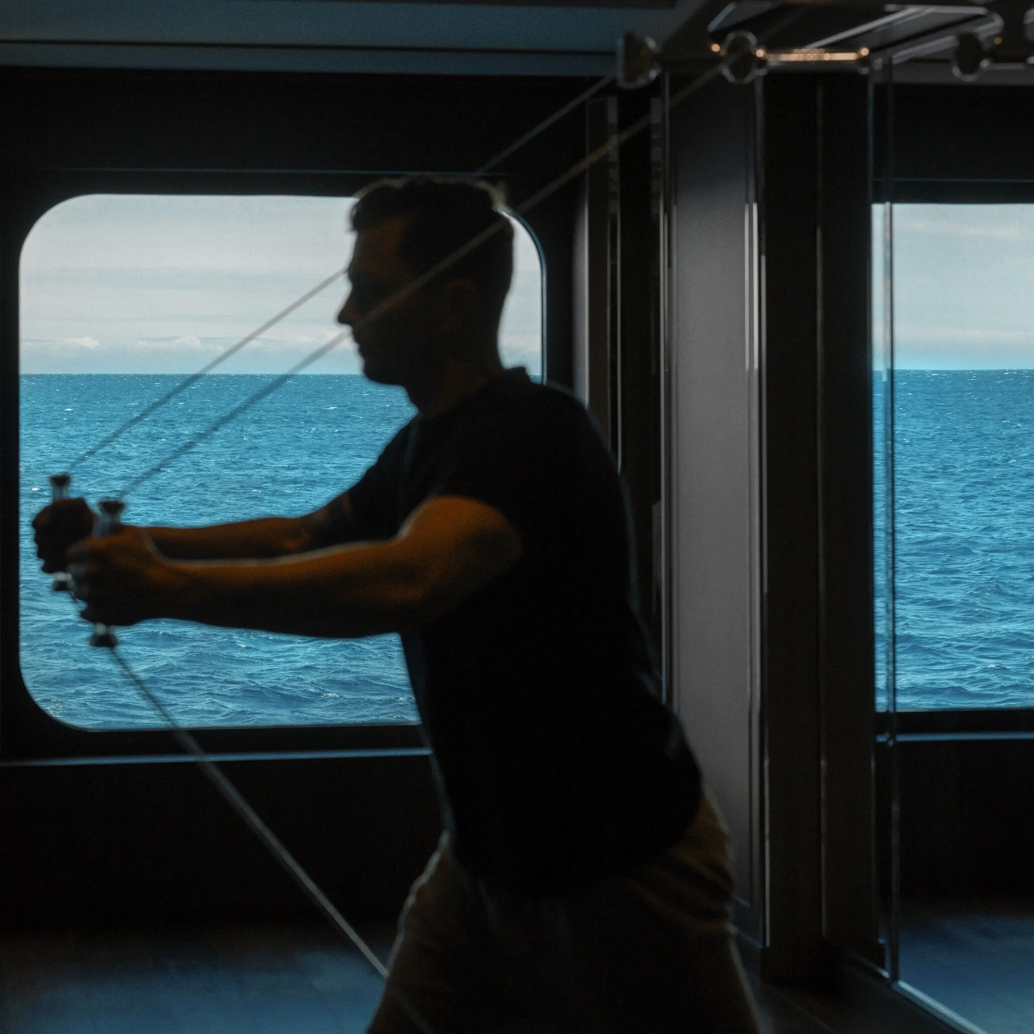 Man working out in a fitness studio