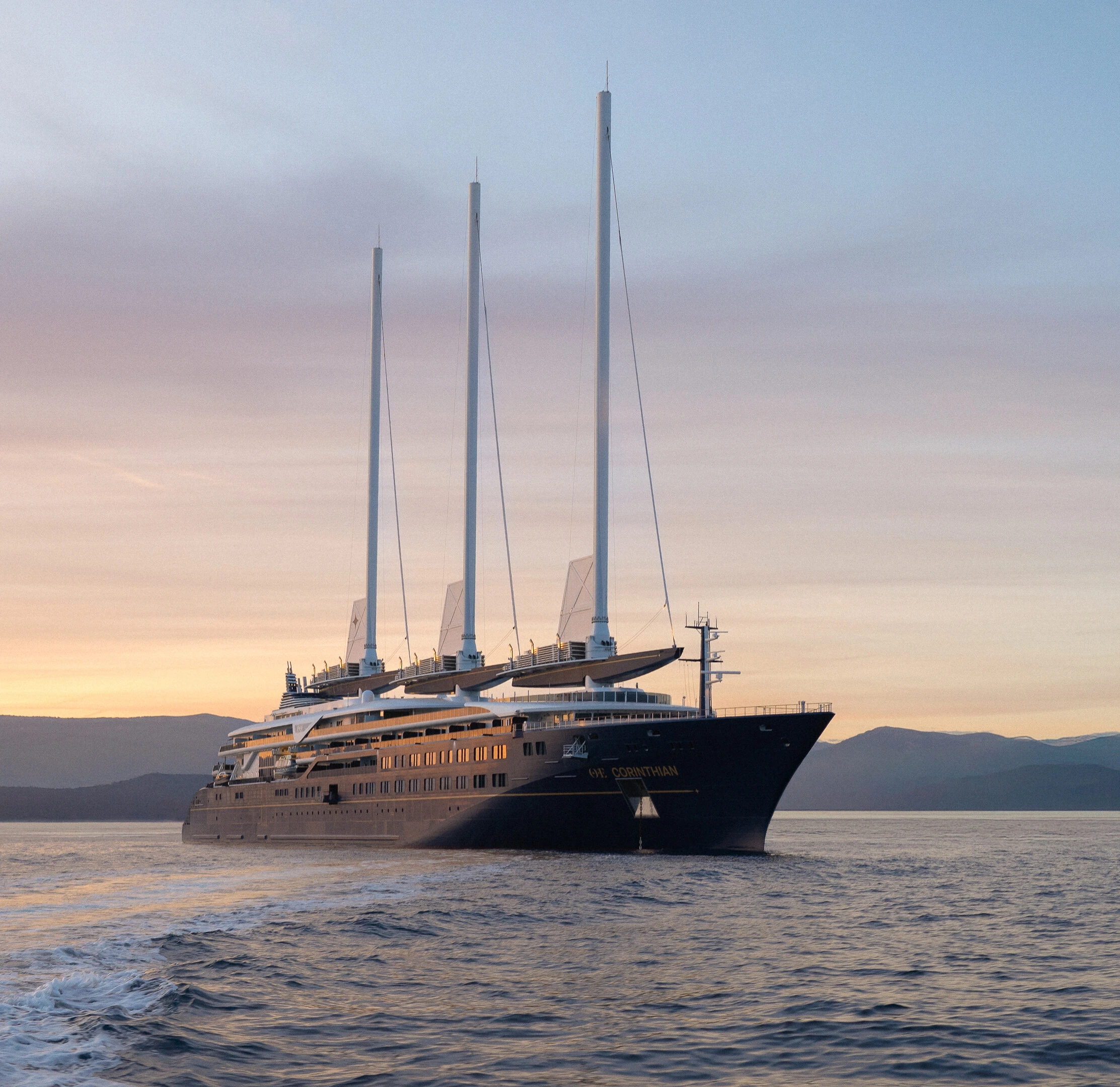 Sailing yacht in the open sea