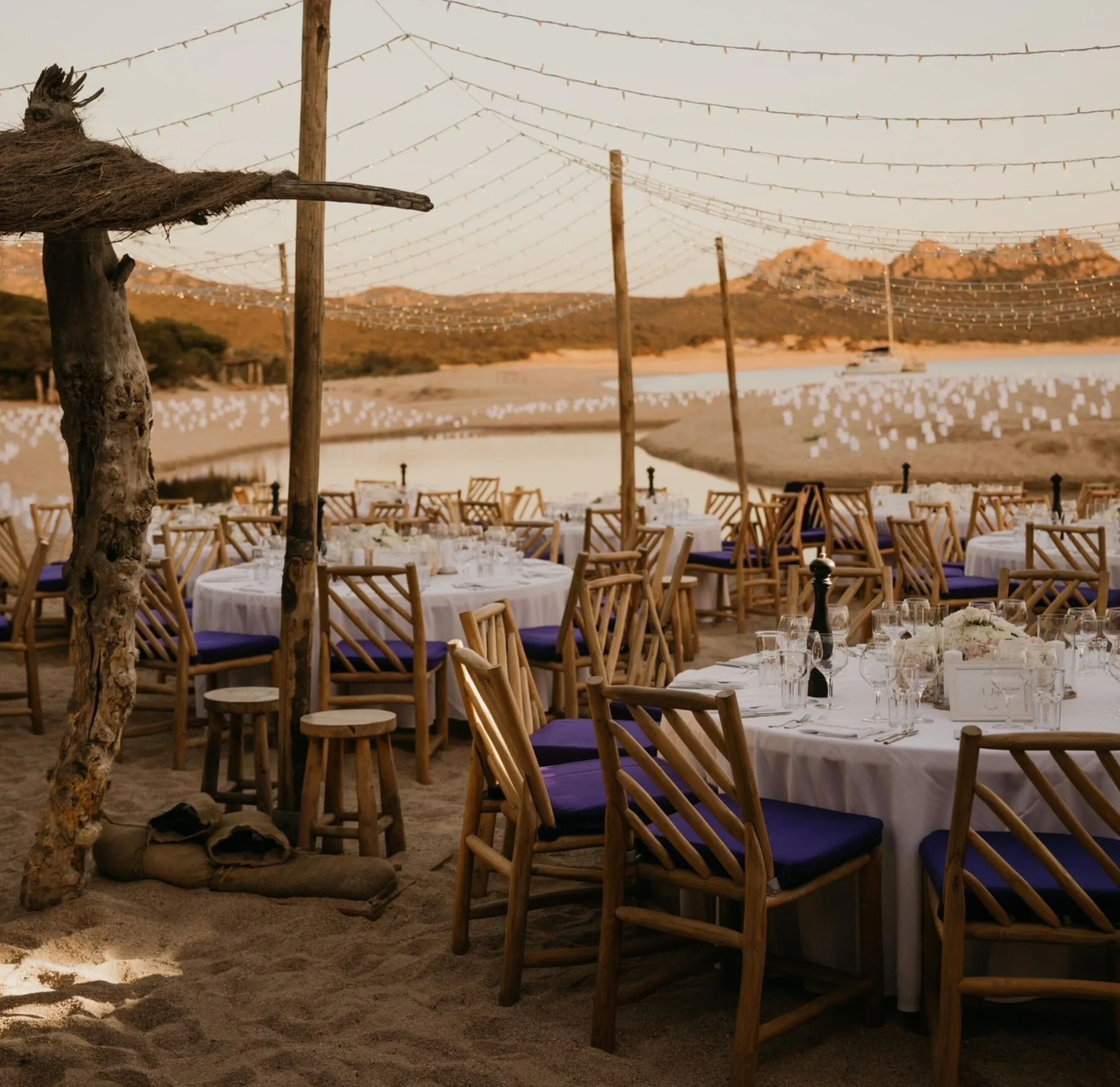 Elegant beach dinner