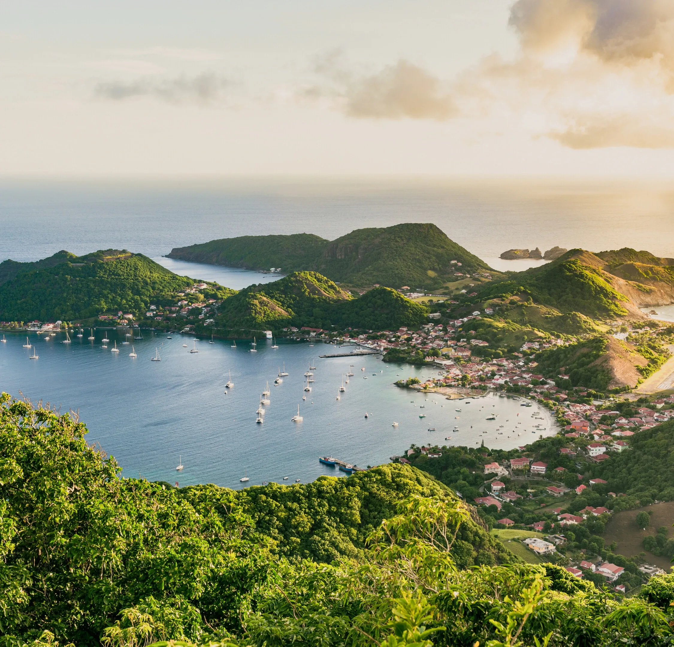 Aerial view with nature and sea