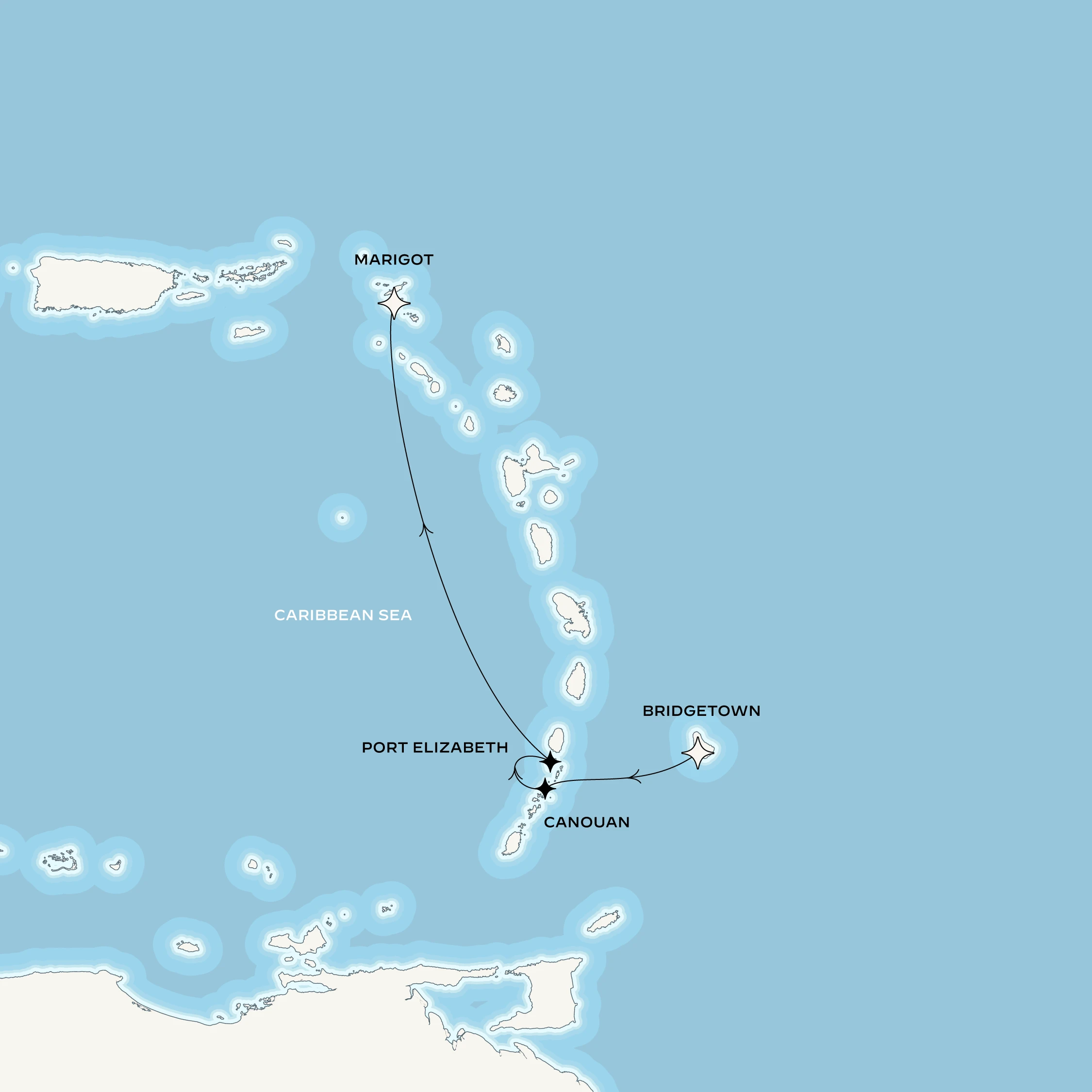 Map of the voyage