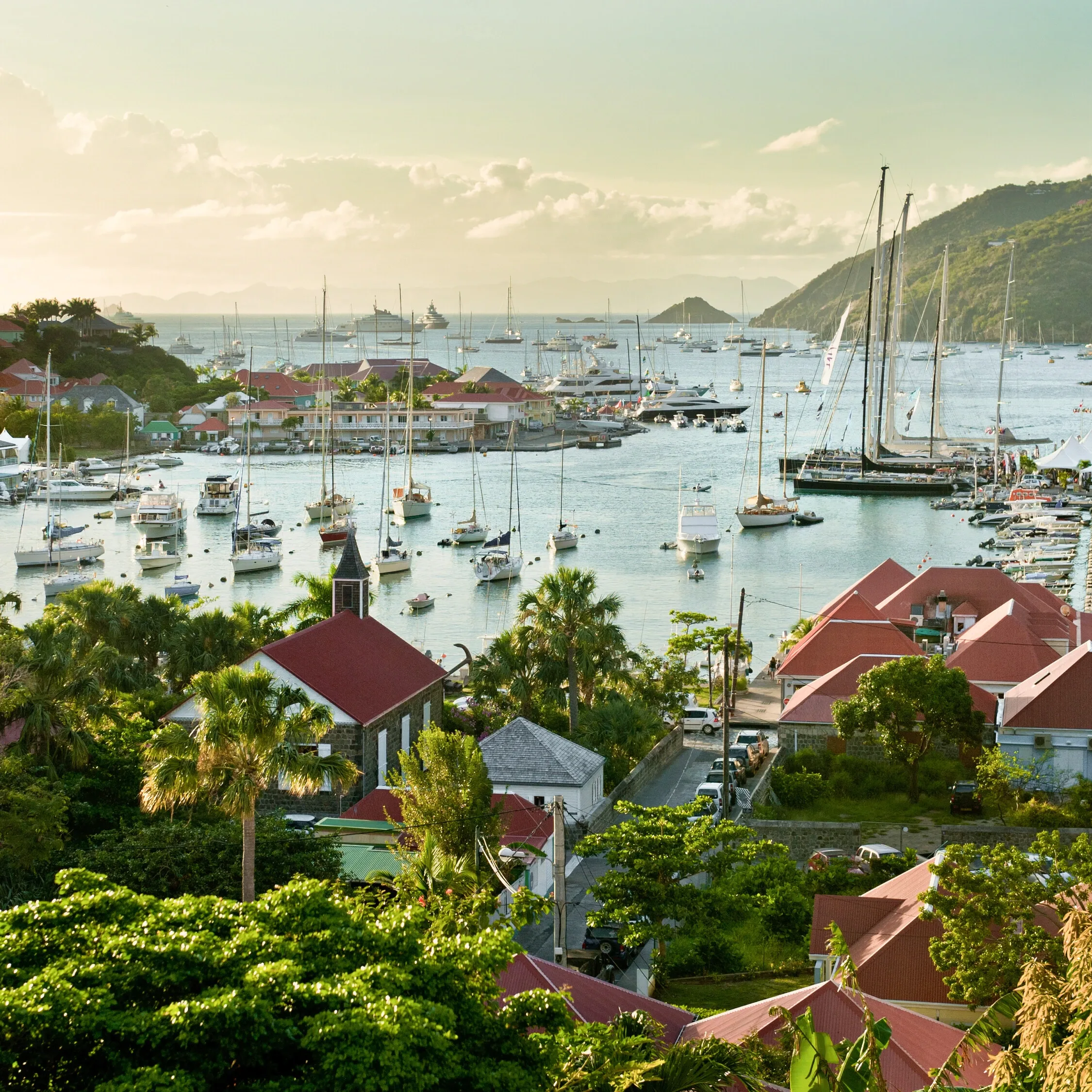Saint-Barth's port with sea view