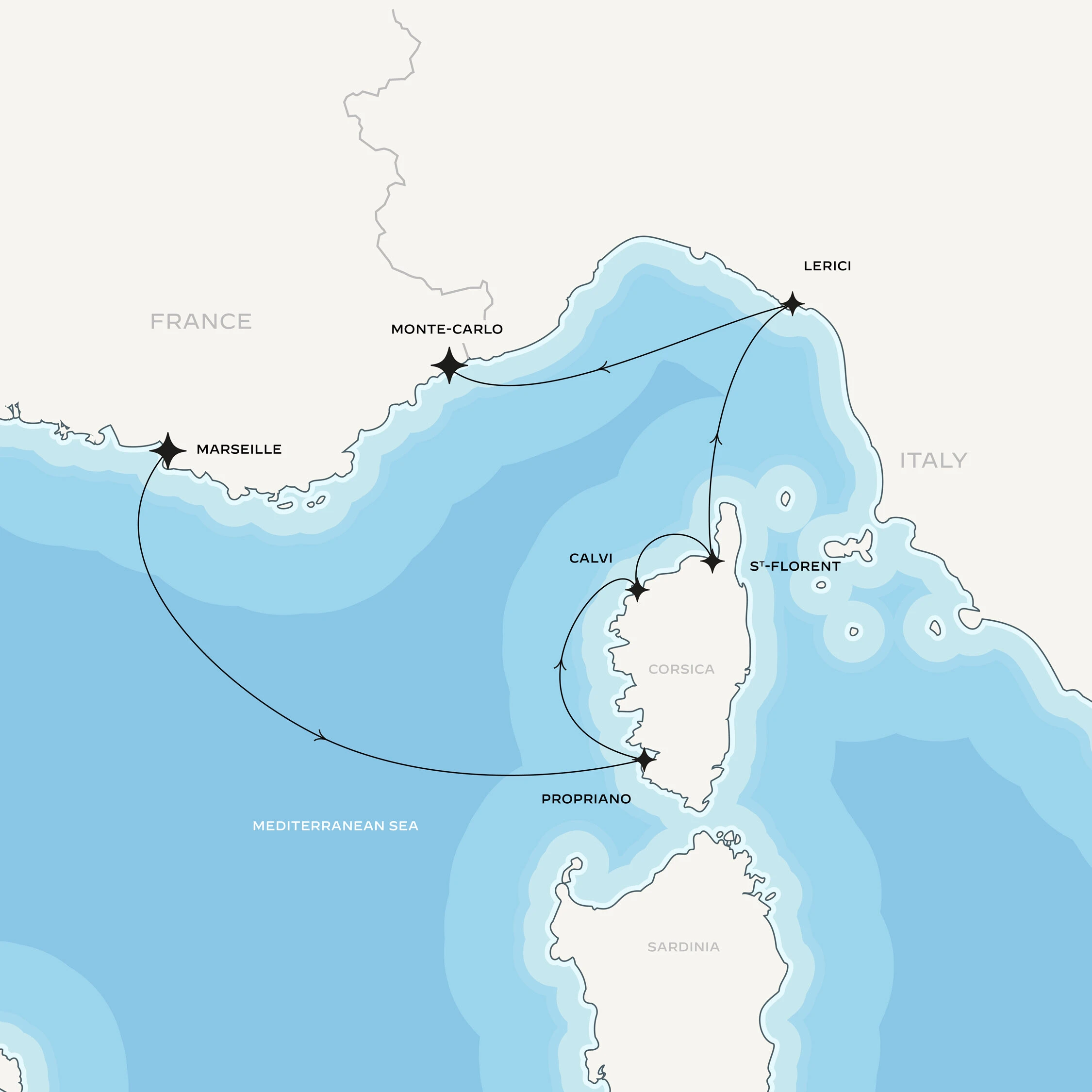 Corsica & Liguria EN MAP