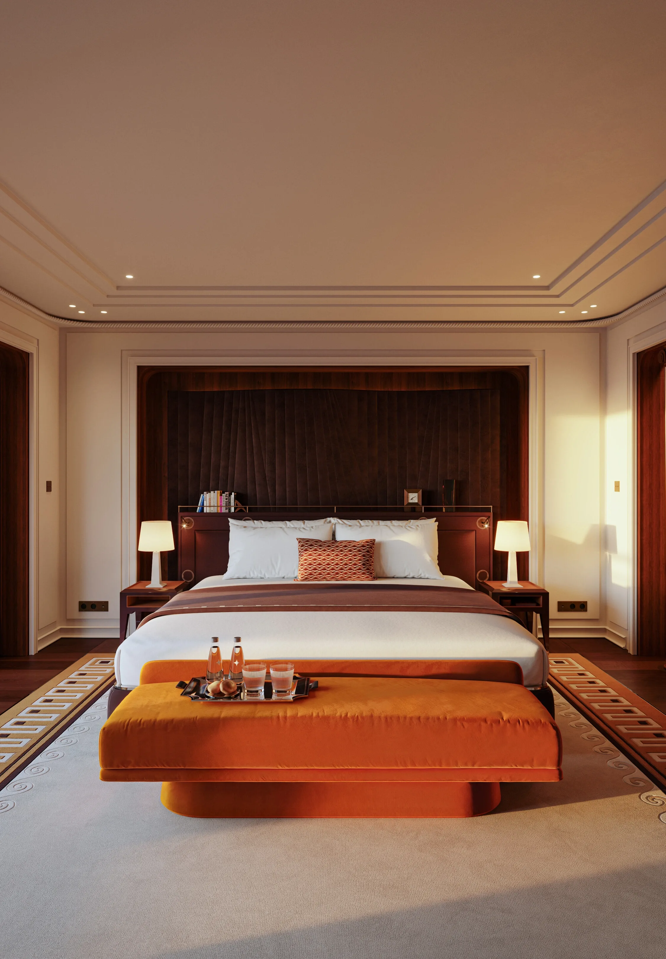Luxury suite with sea view and king-size bed
