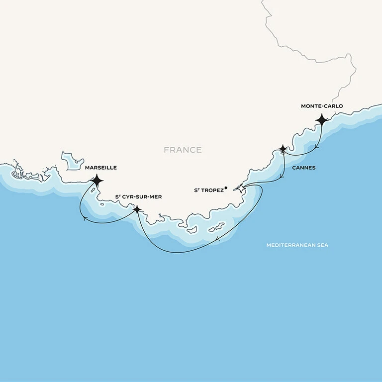 French Riviera & Provence map